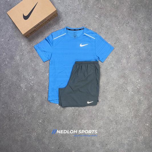 Nike Miler Set | University Blue Miler & Grey Challenger Shorts 7in