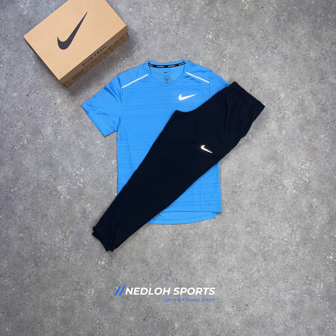 Nike Miler Set | University Blue Miler & Black Challenger Trouser