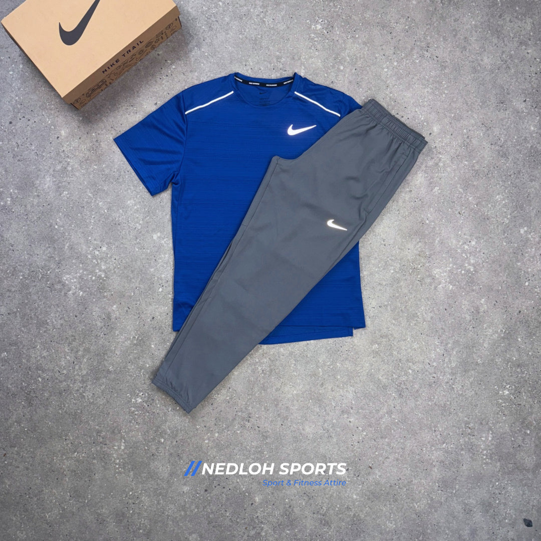 Nike Miler Set | Blue Miler & Grey Challenger Bottoms