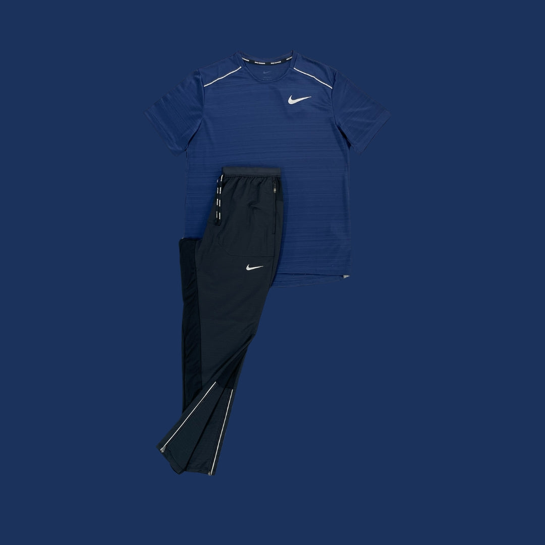 Nike Set- Navy Miler and Black Phenom Bottoms