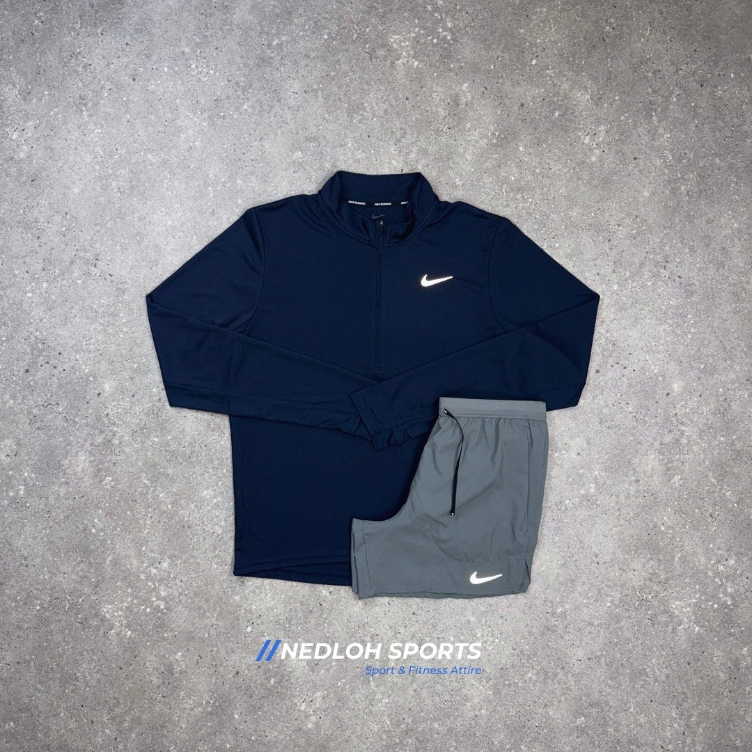 Nike Set | Navy Pacer 1/4 Zip & Grey Flex Stride 7in Shorts