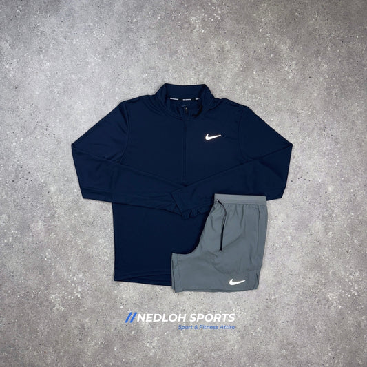 Nike Set | Navy Pacer 1/4 Zip & Grey Flex Stride 7in Shorts