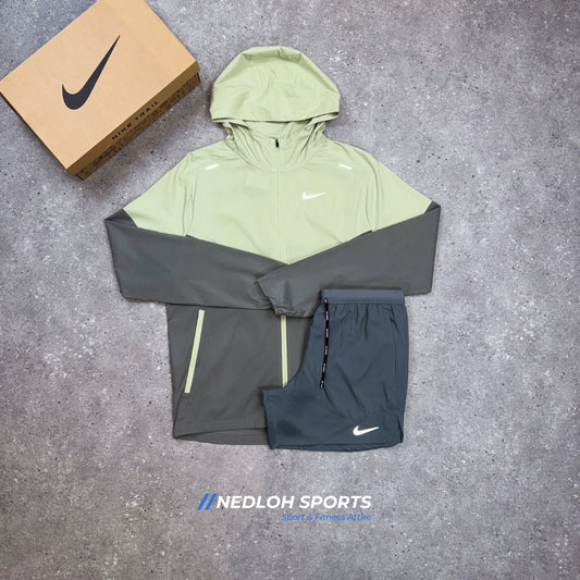 Nike Set | Nike Olive Jacket & Grey Flex Sride Shorts 7in