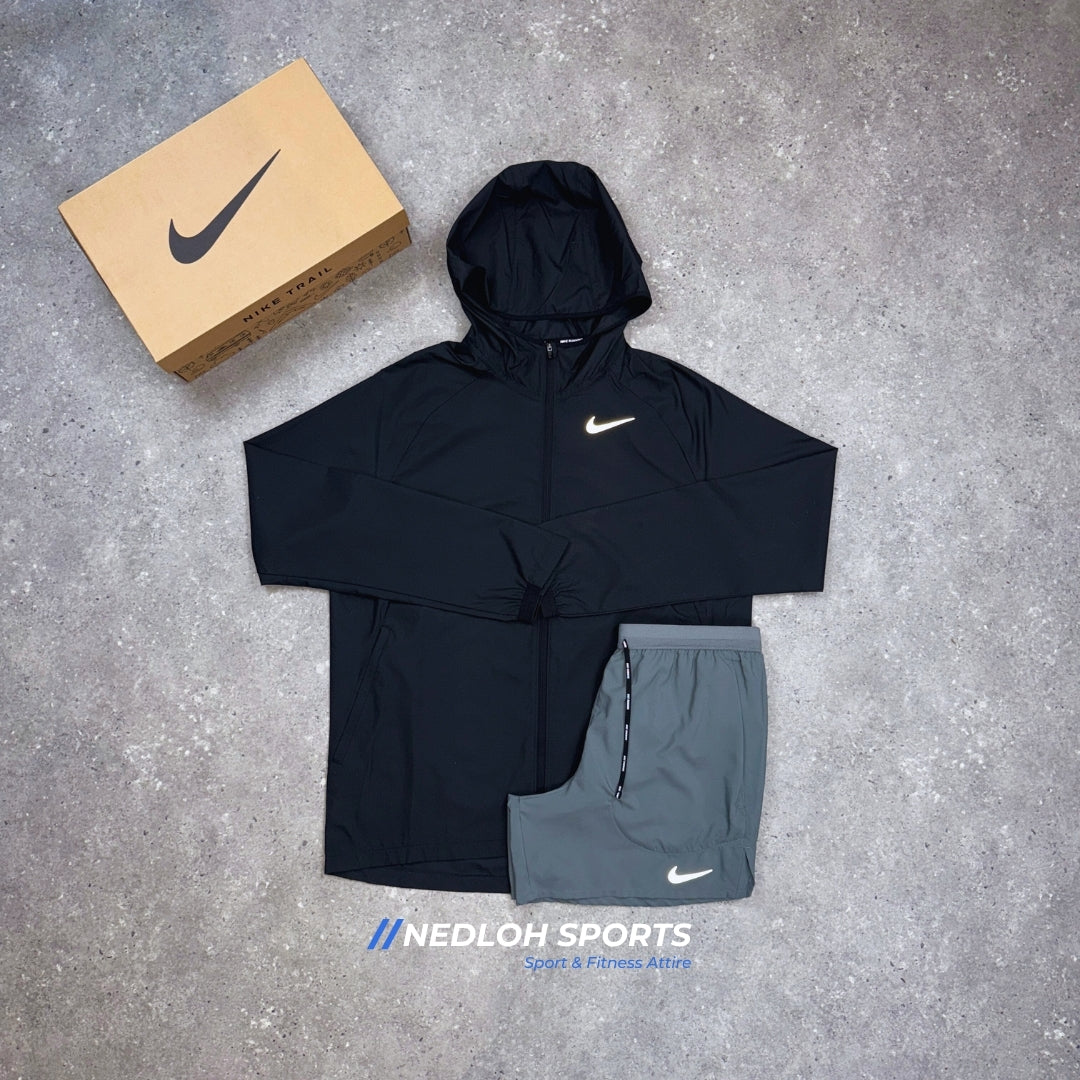 Nike Set | Black Essential Jacket & Grey Flex Stride 7in Shorts